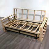 Removable Cushions Square Arm Sofa Bed with Slipcover Image - 6