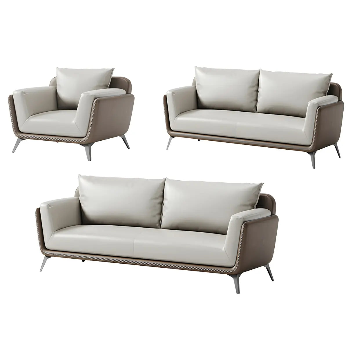Removable Waterproof Leather Upholstered Back Sofa Image - 11