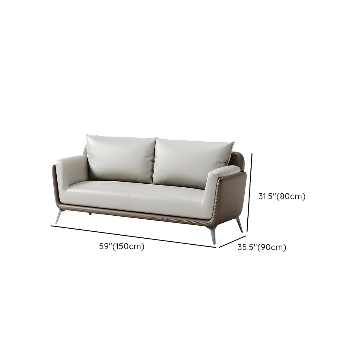 Removable Waterproof Leather Upholstered Back Sofa 