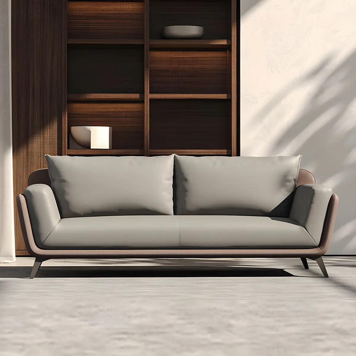 Removable Waterproof Leather Upholstered Back Sofa Image - 6