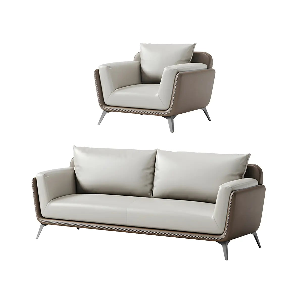 Removable Waterproof Leather Upholstered Back Sofa Image - 7
