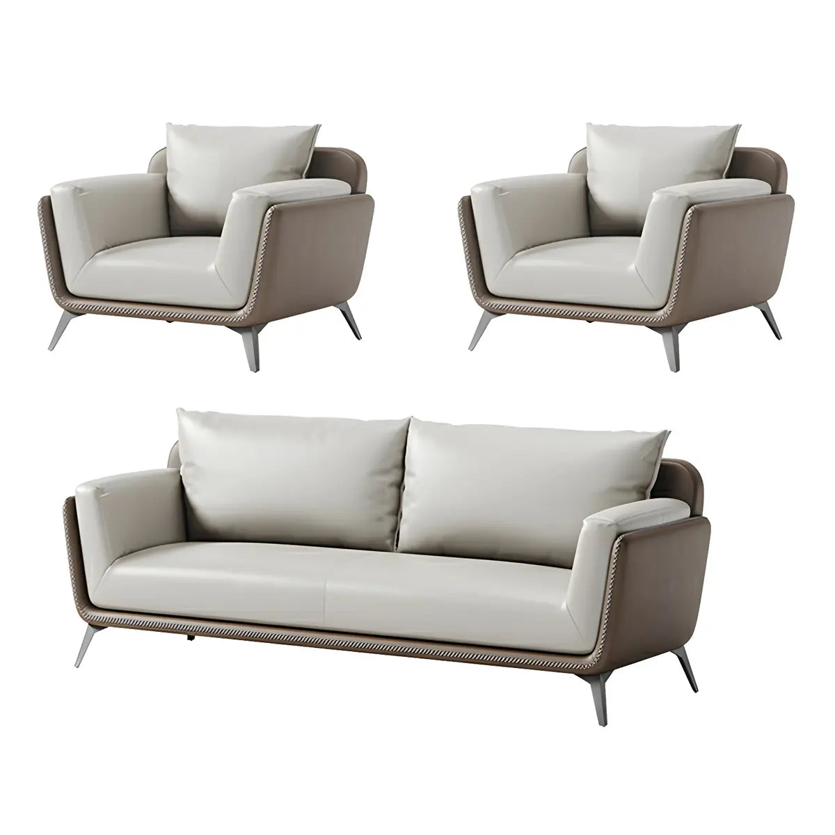 Removable Waterproof Leather Upholstered Back Sofa Image - 9