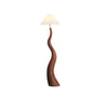 Resin Modern White Pleated Curved Tree Floor Lamp Image - 2