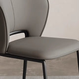 Restaurant Curved Backrest Faux Leather Dining Chair Image - 8