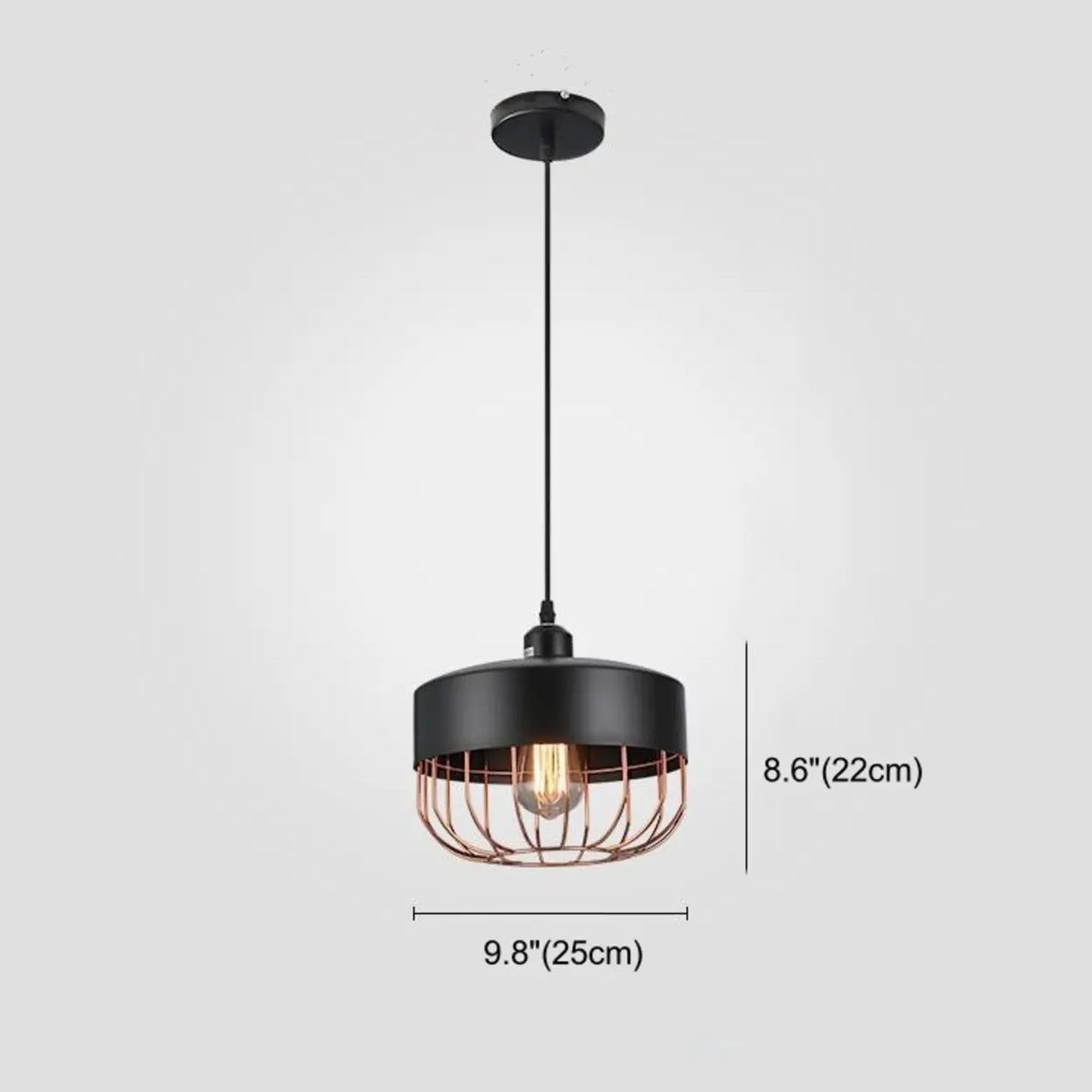 Restaurant Industrial Metal Cage Black Pendant Light 