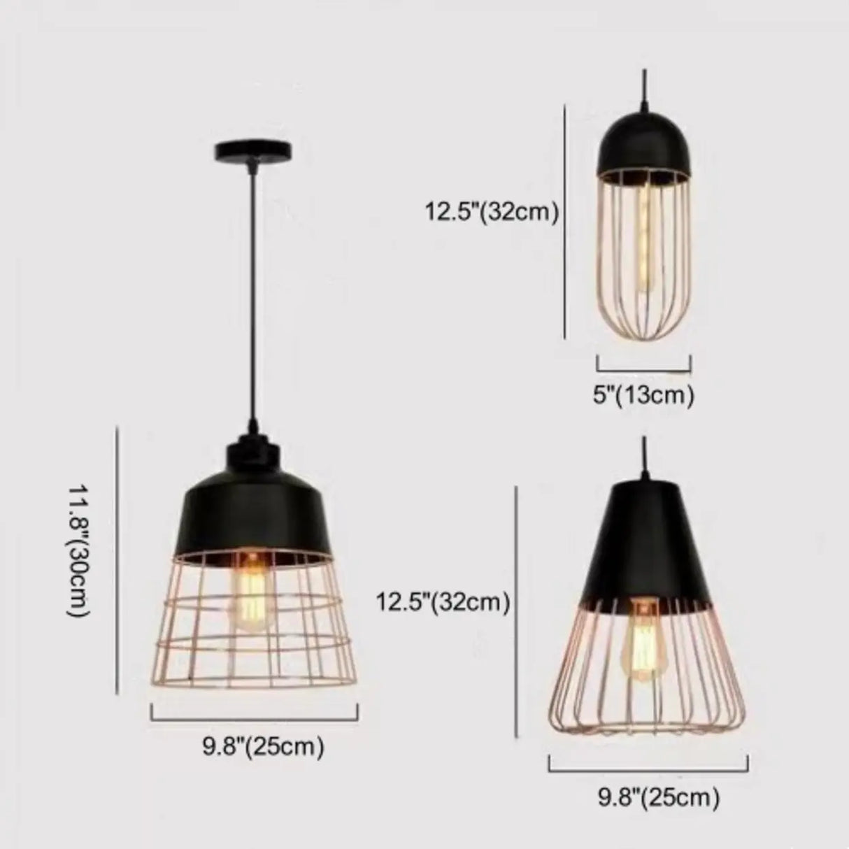 Restaurant Industrial Metal Cage Black Pendant Light Image - 7