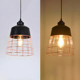 Restaurant Industrial Metal Cage Black Pendant Light Image - 5