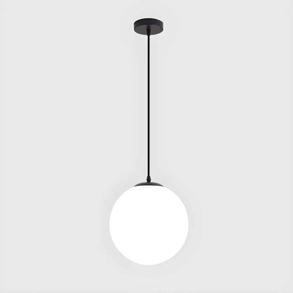 Restaurant Minimalist Black Globe Glass Pendant Light Image - 2