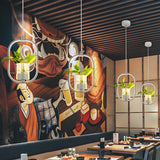Restaurant Natural Plant Holder Swag LED Pendant Light Image - 1