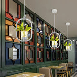 Restaurant Natural Plant Holder Swag LED Pendant Light Image - 2