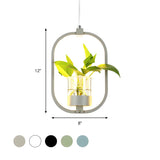Restaurant Natural Plant Holder Swag LED Pendant Light #size