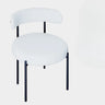 Restaurant Round Cozy White Sherpa Seat Dining Chair Image - 9