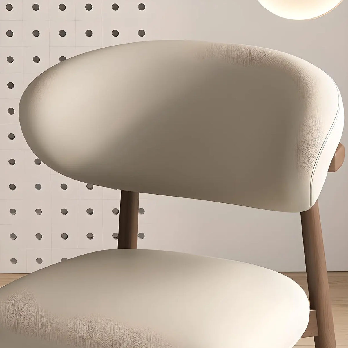 Restaurant Stable Curved Back Faux Leather Dining Chair Image - 10