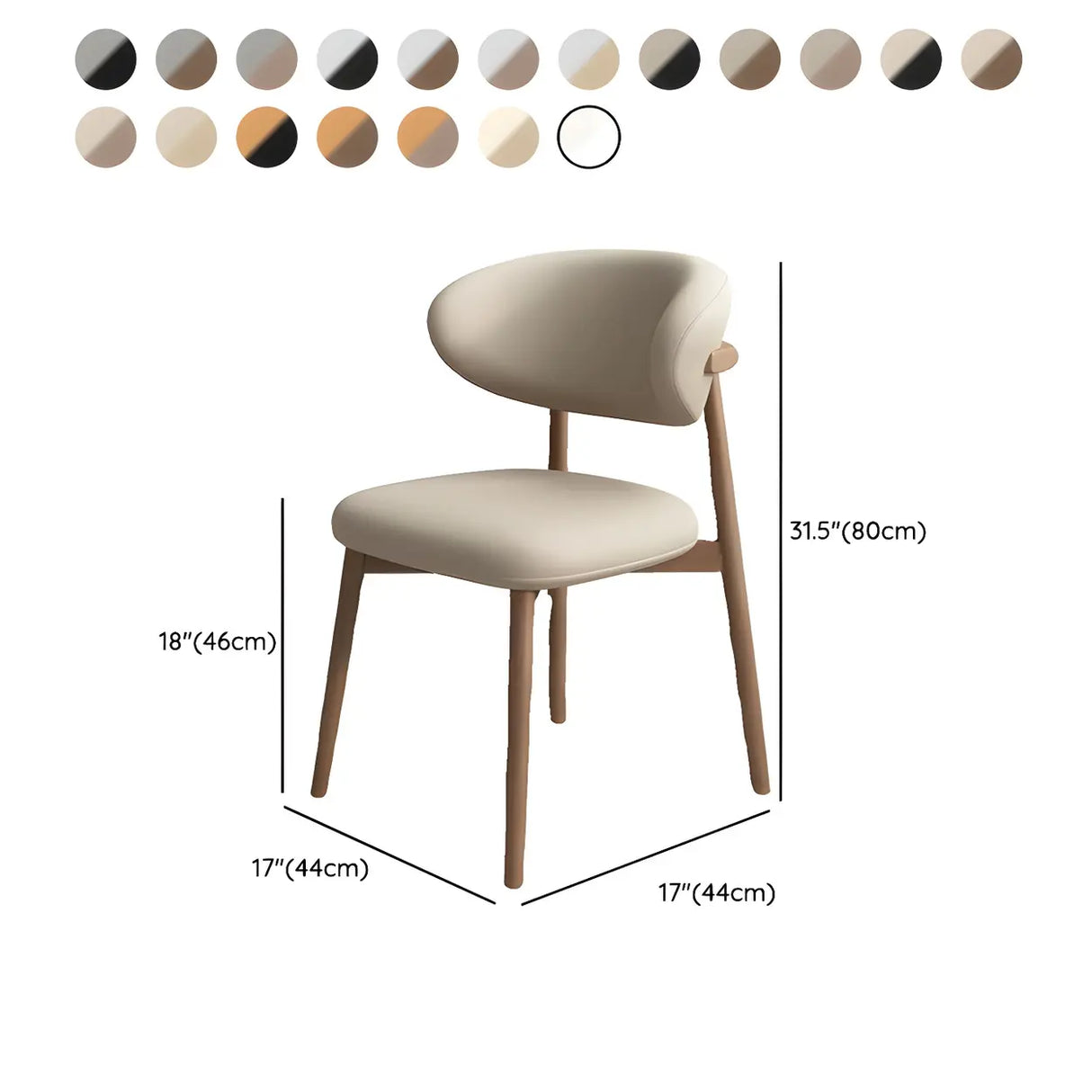 Restaurant Stable Curved Back Faux Leather Dining Chair 