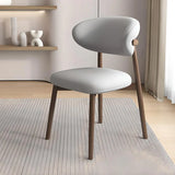 Restaurant Stable Curved Back Faux Leather Dining Chair Image - 3