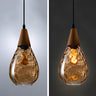 Restaurant Unique Teardrop-Shaped Glass Pendant Light Image - 3