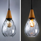 Restaurant Unique Teardrop-Shaped Glass Pendant Light Image - 5