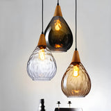 Restaurant Unique Teardrop-Shaped Glass Pendant Light Image - 9