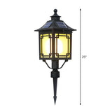 Retro Black Garden Square Lantern Landscape Lighting #size