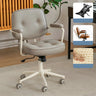 Retro Brown Tilt Mid-Back Leather Office Chair with Wheels Image - 2