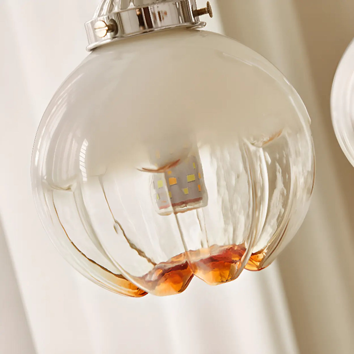Retro Globe Glass Pendant Light for Living Room Image - 10