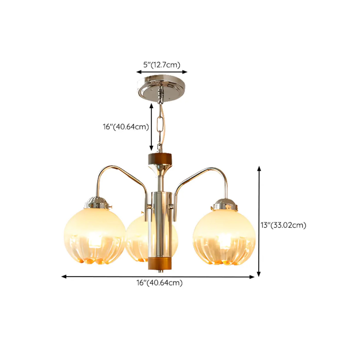 Retro Globe Glass Pendant Light for Living Room 