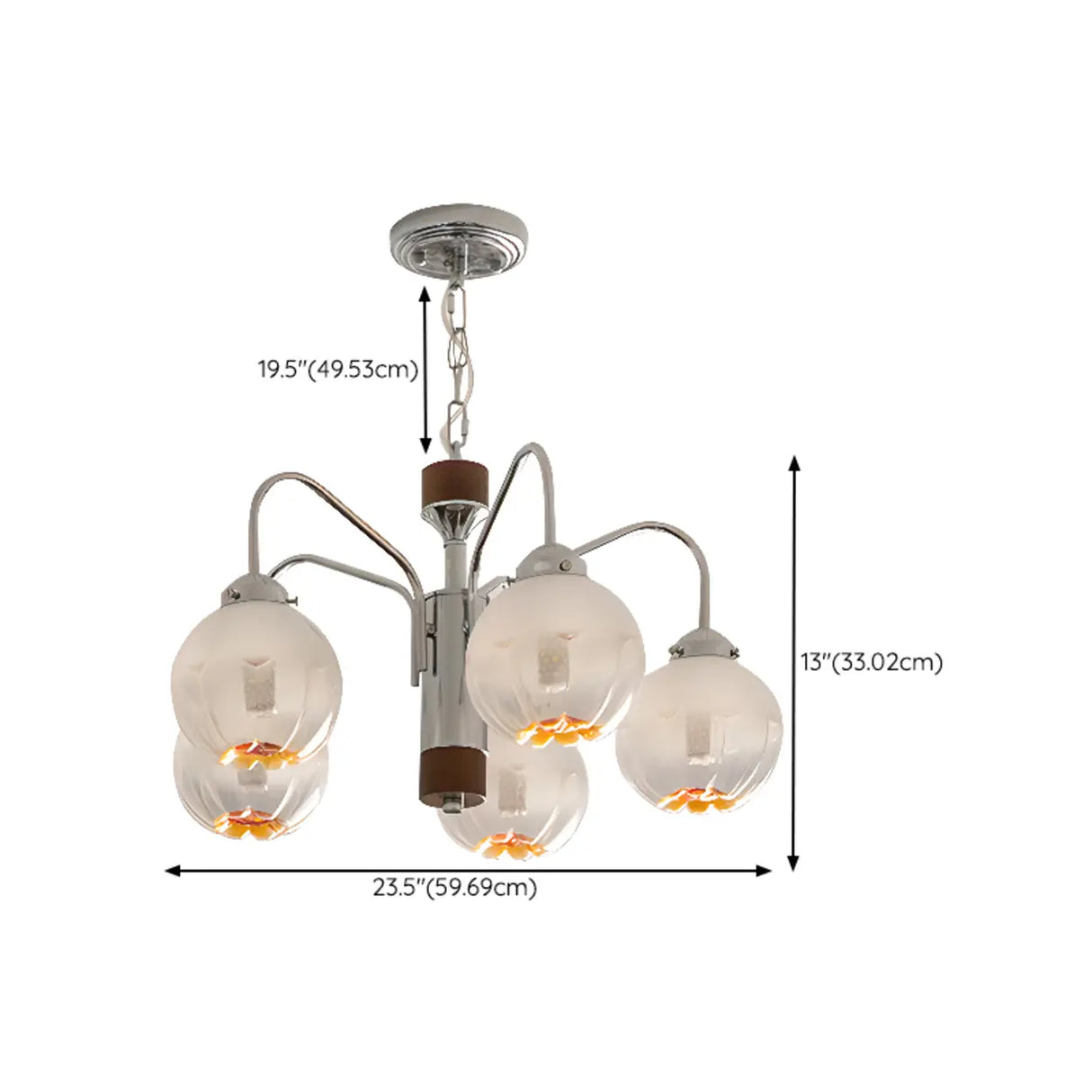 Retro Globe Glass Pendant Light for Living Room Image - 15