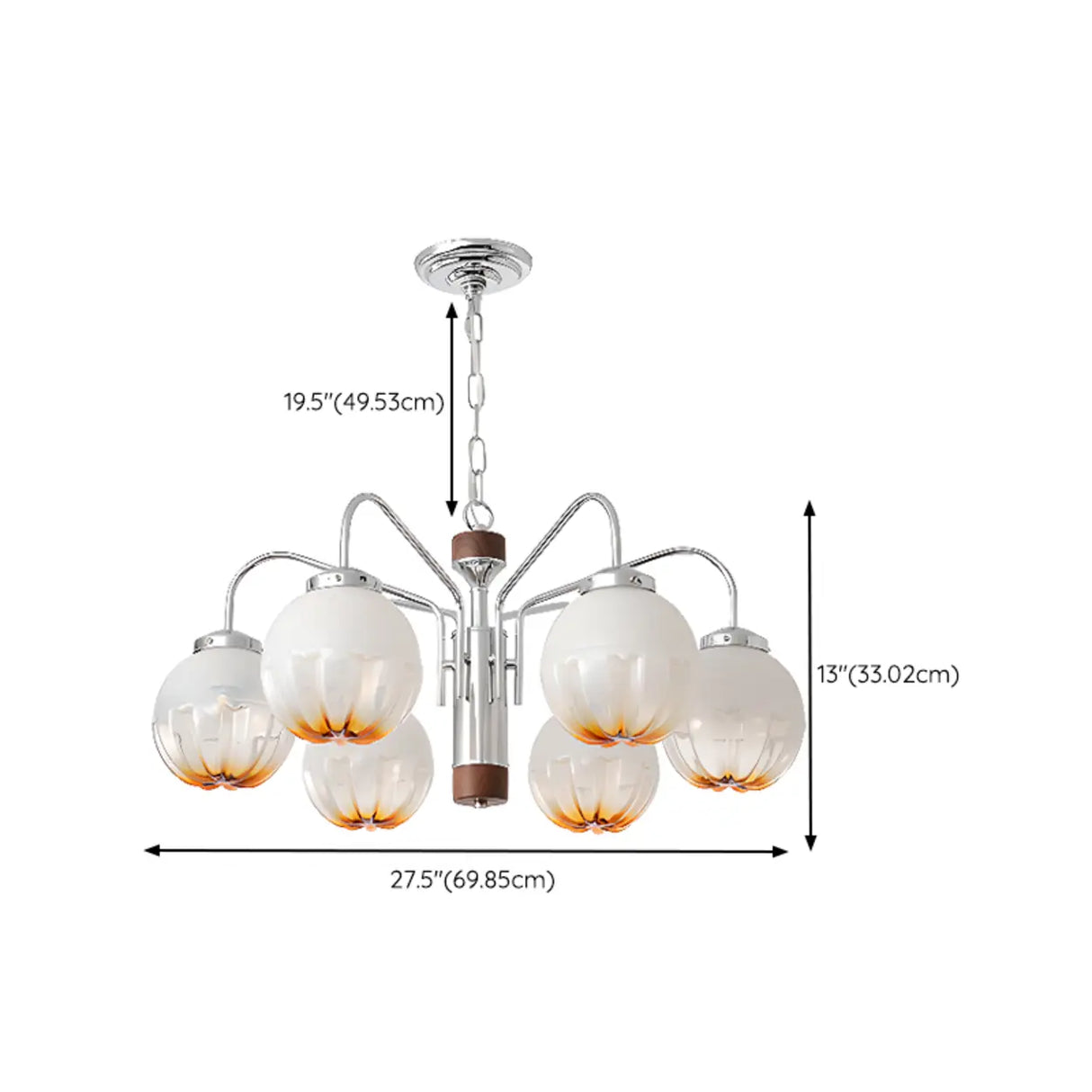 Retro Globe Glass Pendant Light for Living Room Image - 16