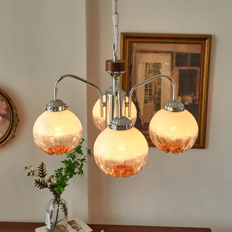 Retro Globe Glass Pendant Light for Living Room Image - 1