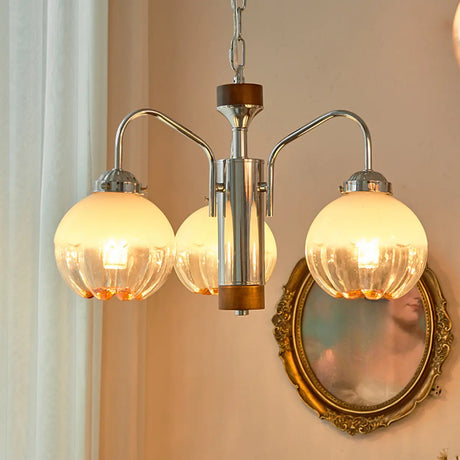Retro Globe Glass Pendant Light for Living Room Image - 2