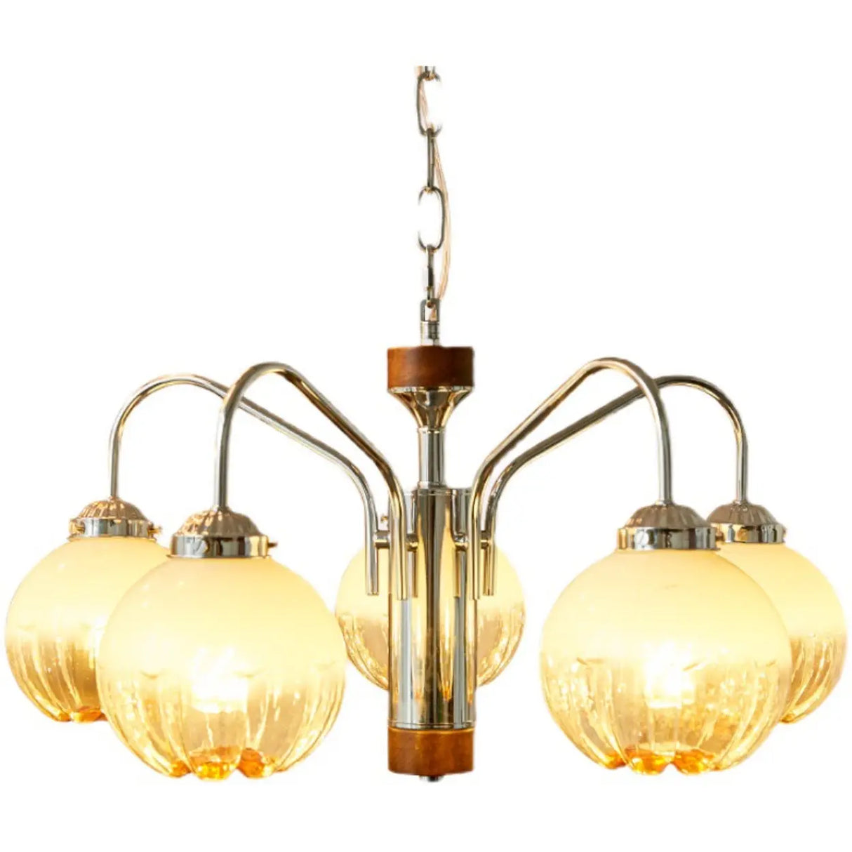 Retro Globe Glass Pendant Light for Living Room Image - 5