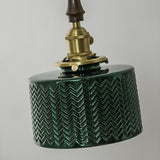 Retro Green Zigzag Pattern Drum Dining Room Pendant Light Image - 10