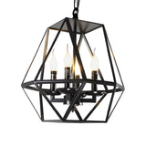 Retro Industrial Adjustable Chain Black Cage Chandelier Image - 8