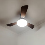 Retro Living Room Metal 3 Blade LED Ceiling Fan Light Image - 3