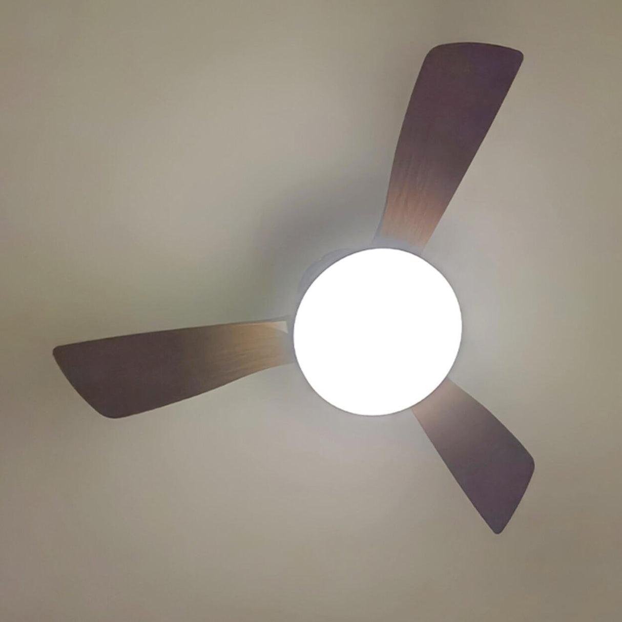 Retro Living Room Metal 3 Blade LED Ceiling Fan Light Image - 7
