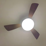 Retro Living Room Metal 3 Blade LED Ceiling Fan Light Image - 7