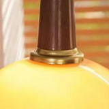 Retro Orange Glass Globe Arc Floor Lamp with Shelf Storage Image - 8