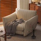Retro Sponge  Living Room Striped Barrel Accent Chair Image - 1