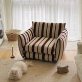 Retro Sponge  Living Room Striped Barrel Accent Chair Image - 6