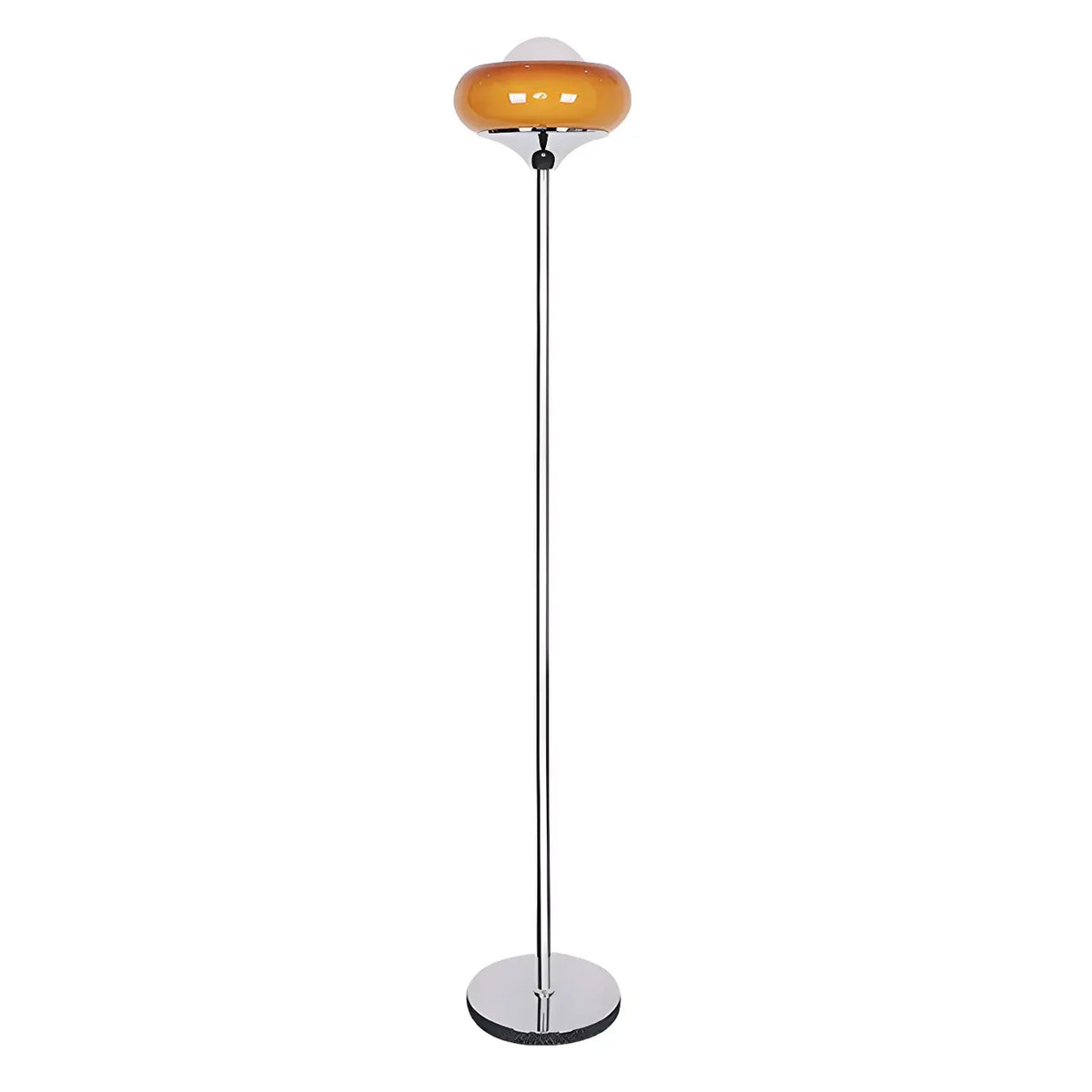 Retro Yellow Egg Tart Glass and Metal LED Floor Lamp Image - 12
