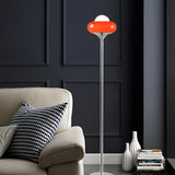Retro Yellow Egg Tart Glass and Metal LED Floor Lamp Image - 9