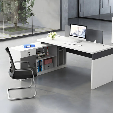 Reversible Mounting Computer Desk with Locking Storage Image - 1