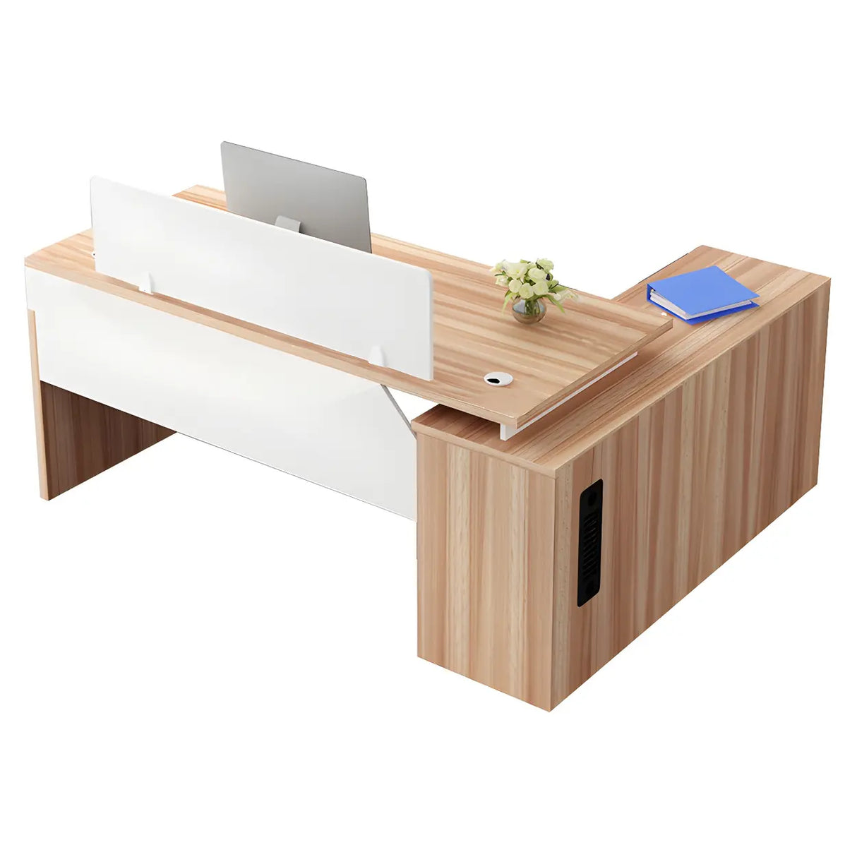 Reversible Mounting Computer Desk with Locking Storage Image - 13