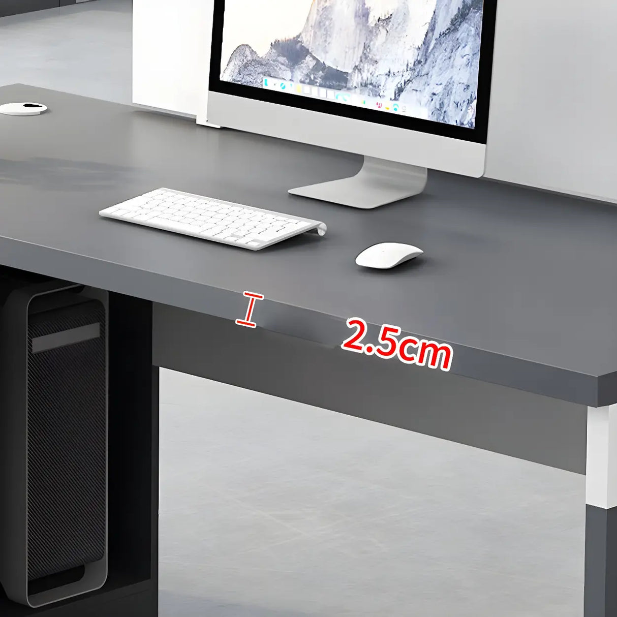 Reversible Mounting Computer Desk with Locking Storage Image - 6