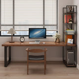 Reversible Pine Butcher Block Bookcase Computer Desk Image - 4