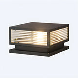Ribbed Glass Modern Outdoor Cube Waterproof Wall Lamp Image - 10