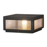 Ribbed Glass Modern Outdoor Cube Waterproof Wall Lamp Image - 13
