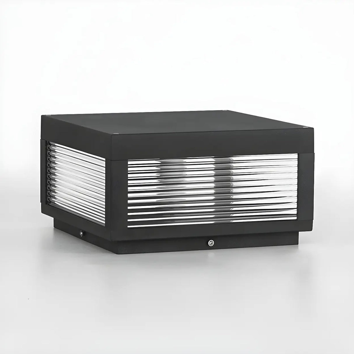 Ribbed Glass Modern Outdoor Cube Waterproof Wall Lamp Image - 14