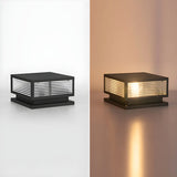 Ribbed Glass Modern Outdoor Cube Waterproof Wall Lamp Image - 15