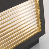 Ribbed Glass Modern Outdoor Cube Waterproof Wall Lamp Image - 17
